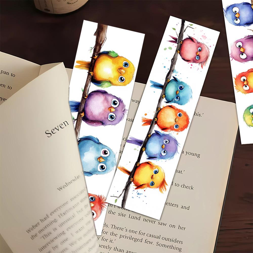 32 Stück, Aquarell Vogel Lesezeichen, Schulanfangssaison, Weihnachten, Halloween, Geeignet für Lehrer, Leser und Geburtstagsgeschenke