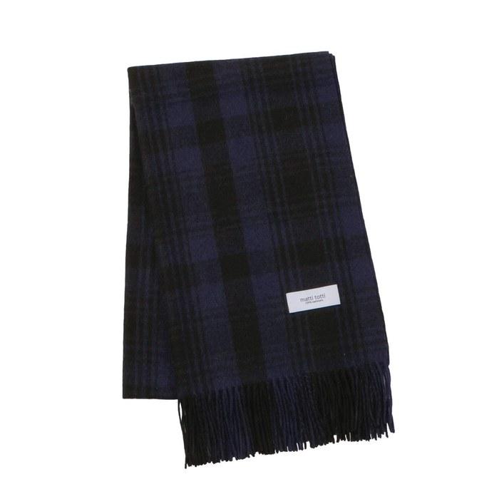[Matti Totti] Navy x Black Geometric Pattern Stole, Cashmere Scarf, Large Size, Thick, 100% Cashmere, Women s, K0014B-17, Navy/Black