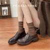 Platform loafers women's 2025 spring and summer new retro shallow mouth small leather shoes women wear small height-increasing women's shoes