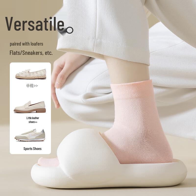 Miiow Women's 100% Cotton Loose Top Short Ankle Socks (6 Pairs)