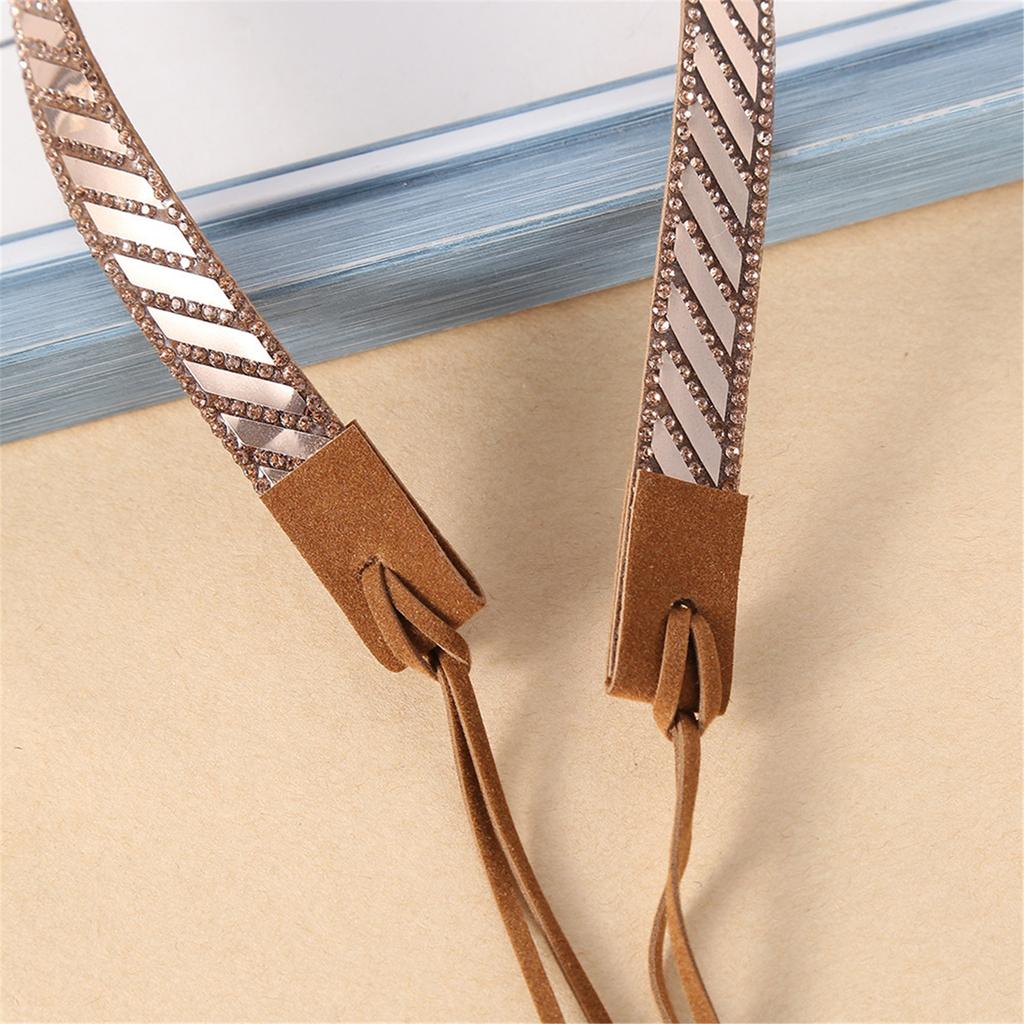 Handmade Ethnic Western Hat Bands for DIY Replacement Straw Felt Fedoras and Panama Hats Rhinestones Studded