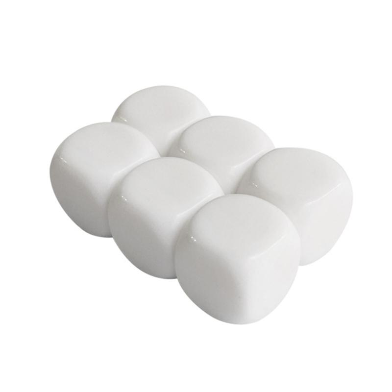 10 Bucăți Zaruri Albe Goale 16MM Zaruri Acrilice cu Fața Superioară Netedă Zaruri cu Șase Fețe pentru Joc de Societate și Predare Ușor de Utilizat