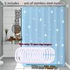 Blue Star Shower Curtain Waterproof Bathroom Curtain Dream Starry Wind Bathroom Dry and Wet Separation Curtain PEVA Material Sho