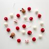 Christmas Hanging Garland with Felt Star Balls and Reindeer Ornaments Crafted from Wool Felt for Seasonal Home Decoration