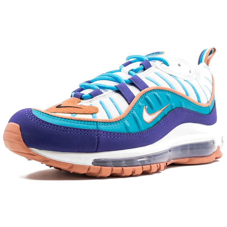 Nike Air Max 98 Grade School 'Hornets' (Unisex) Court Purple / Terra Blush-Spirit Teal Kids' Running Shoes BV4872 500