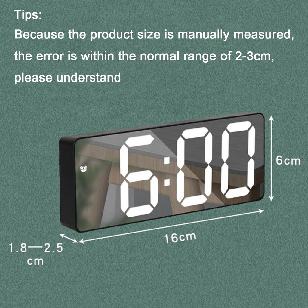 Latest Digital Clock LED Alarm Clock Bedroom Electronic Desktop Clock With Temperature Display Adjustable Brightness 12/24 Hours
