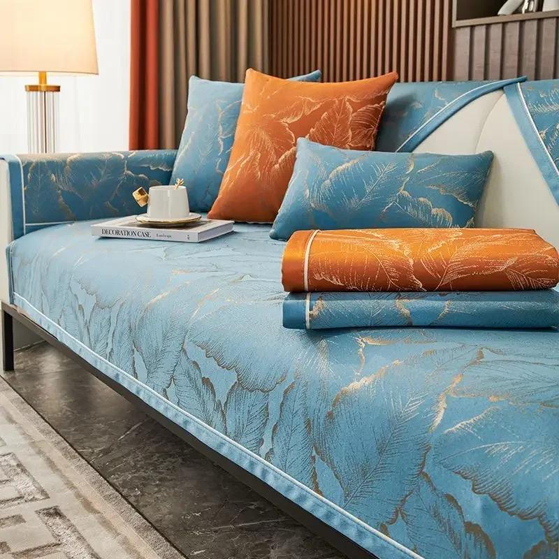 High End Texture sofa Mat Cover Sofa Backrest Armrest Covers Towel Home Decoration Non-Slip Couch Protect Cover Waist pillowslip