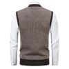 Men's V-neck Knitted Sweater Warm Autumn Winter Diamond Grid Twisted Flower Casual Fashion Versatile Knit Top