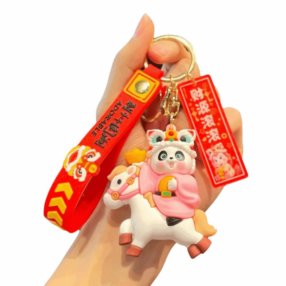 Chinese Style Panda Keychain Pendant Traditional Cartoon Horse Bag Pendant Pony Pendant Gift