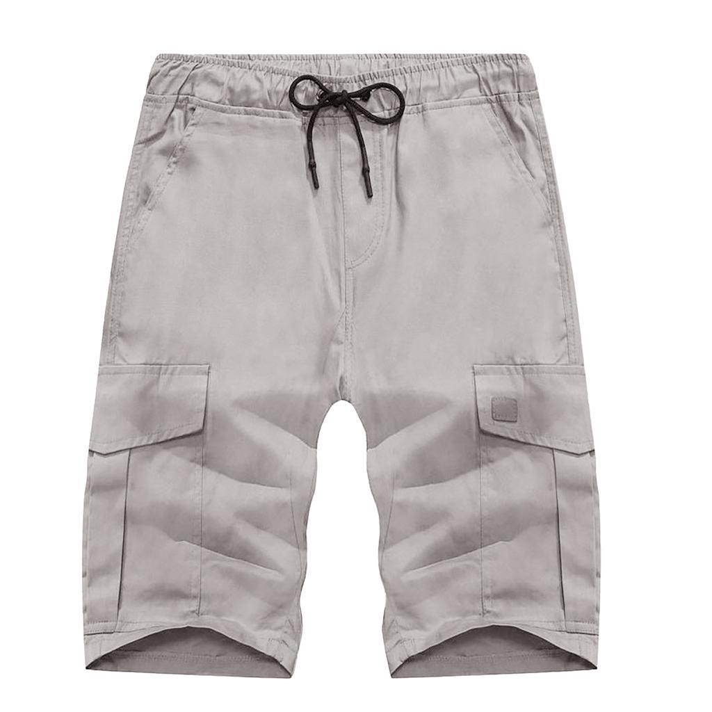 Men Summer Fashion Casual Solid Basic Loose Quick-drying Shorts Beach Pants