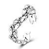 Original 925 Silver Adjustable Rings Eyes Clover Cat Dog Classic Design Ring High Quality Ladies Jewelry For Vacation