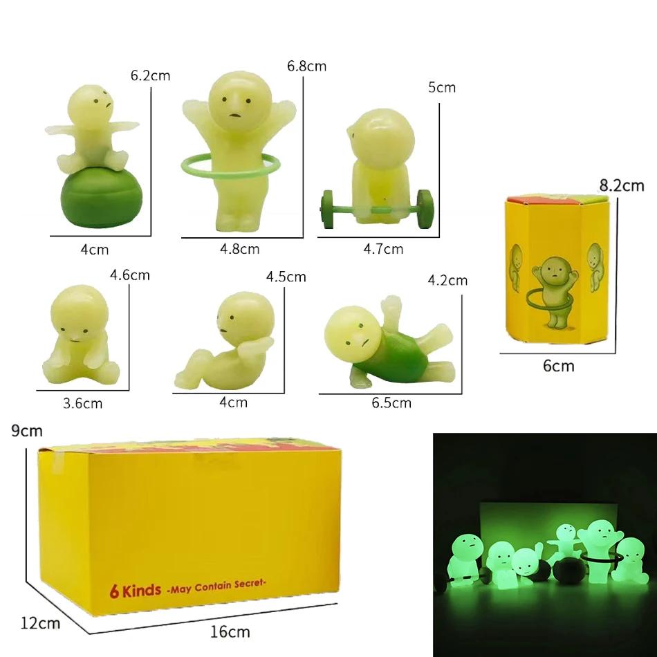 5 styles luminous green dolls mysterious box figures phone accessory doll collection birthday christma gift Bedroom decoration