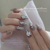 Double Layer Alloy Flower Nail Decoration With White Three-dimensional Filigree Gold Border Five Petal Light Luxury Versatile