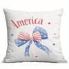 4Pcs 4Th Of July Patriotic Throw Pillow Covers, Cute Teddy Bear Cherry American Flag Print Cushion Cases, Festive Usa Home Decor