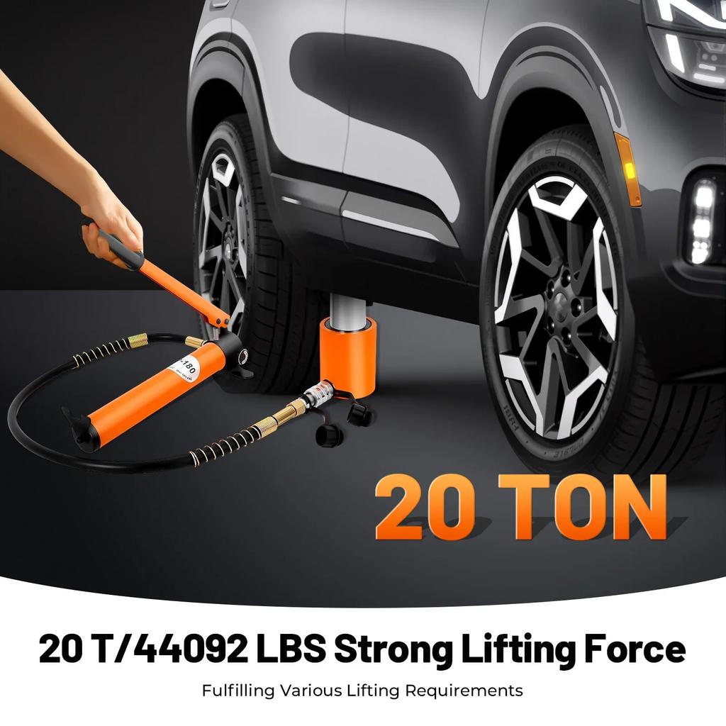 Hydraulic Hand Pump, 20T 50 Mm Hydraulic Cylinder Lifting Stand with 70 Mpa 350CC Manual Hydraulic Pump, Portable Hydraulic Jack