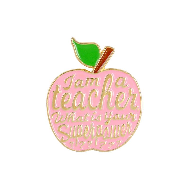 Alloy Customizable Apple Brooch Eyecatching Teacher Gift Enamel Pin Accessory Fashion