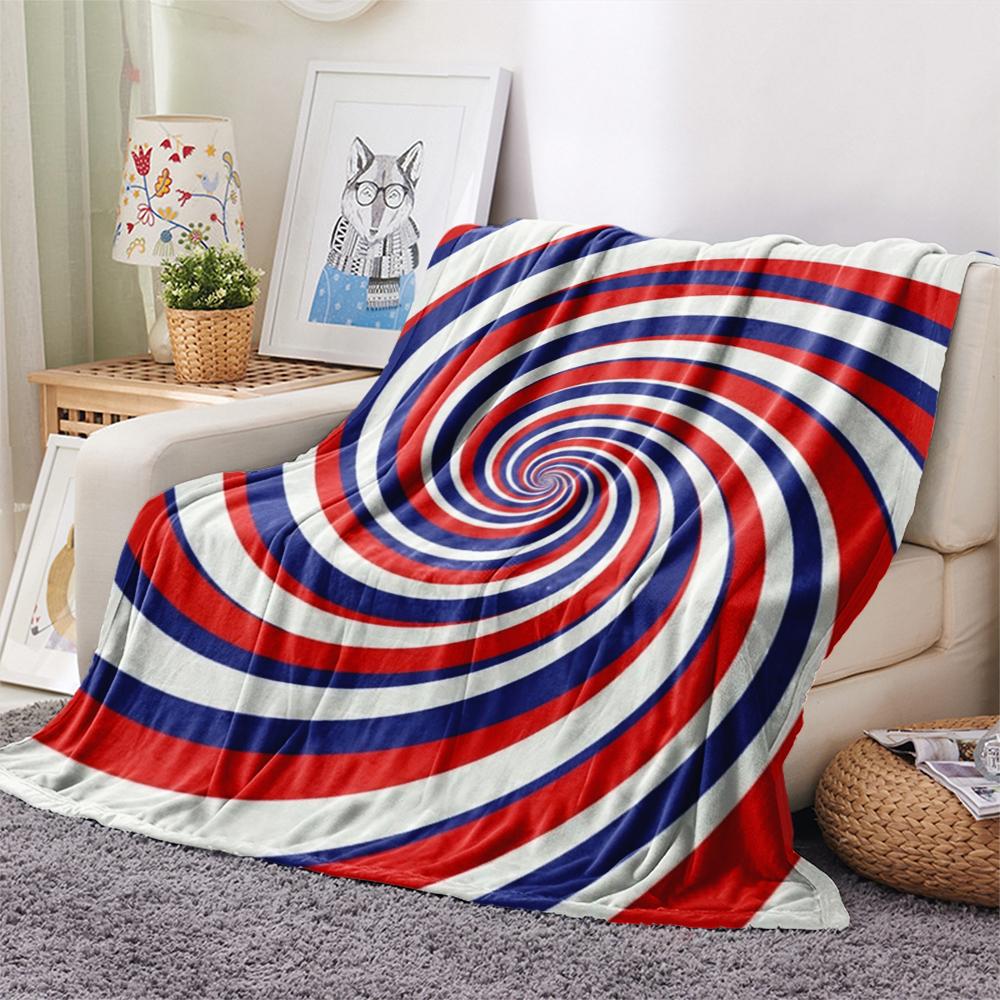 1Pc Illusory Graphics Print Flannel Blanket, High Quality Comfortable for All Seasons, Home Decor, Warmth and Comfort, Perfect for Christmas Gifts W26