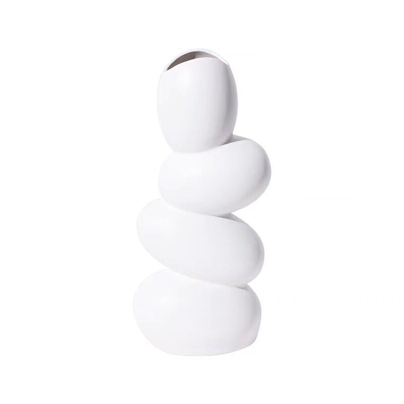 Irregularly Shaped Ceramic Cobblestone Vase for Floral Arrangements