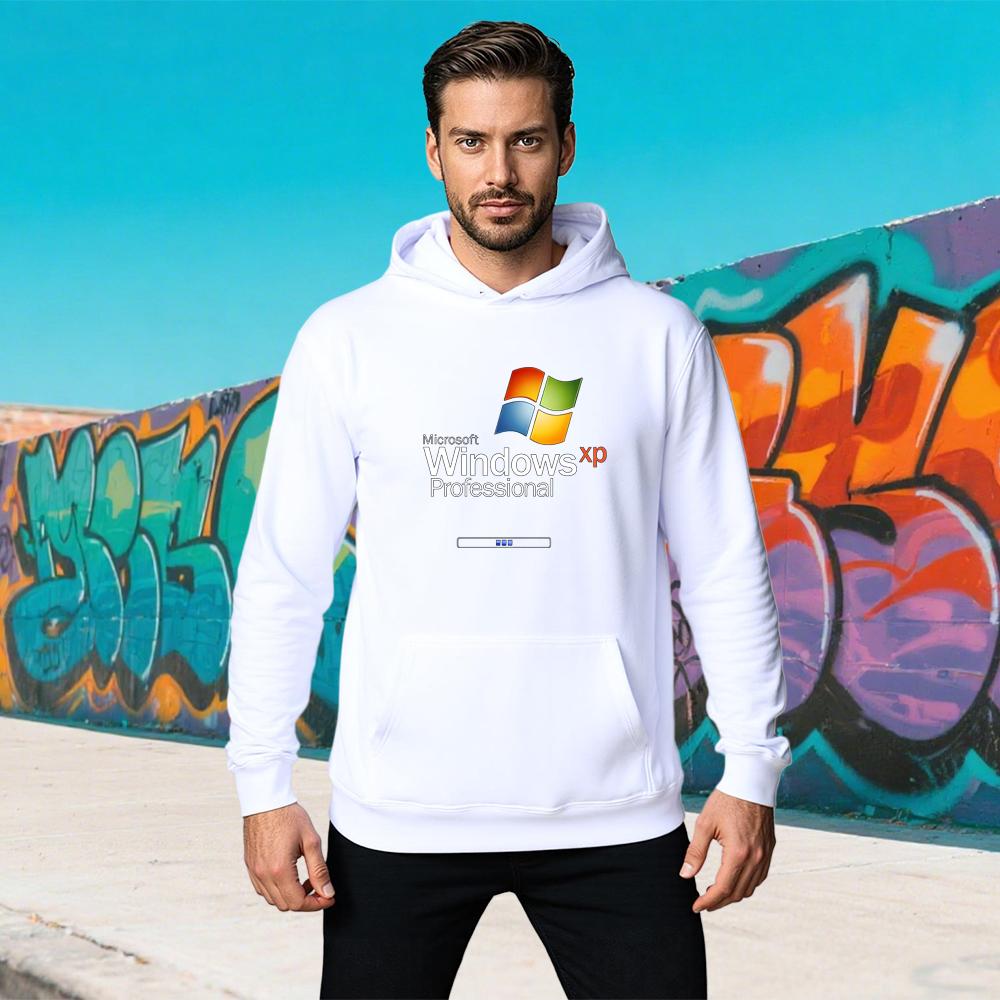 Windows XP Professional Print Sweatshirt Autumn Mens Casual Loose Pullover Breathable Hoodies Hippie Style Womens Sweater Winter