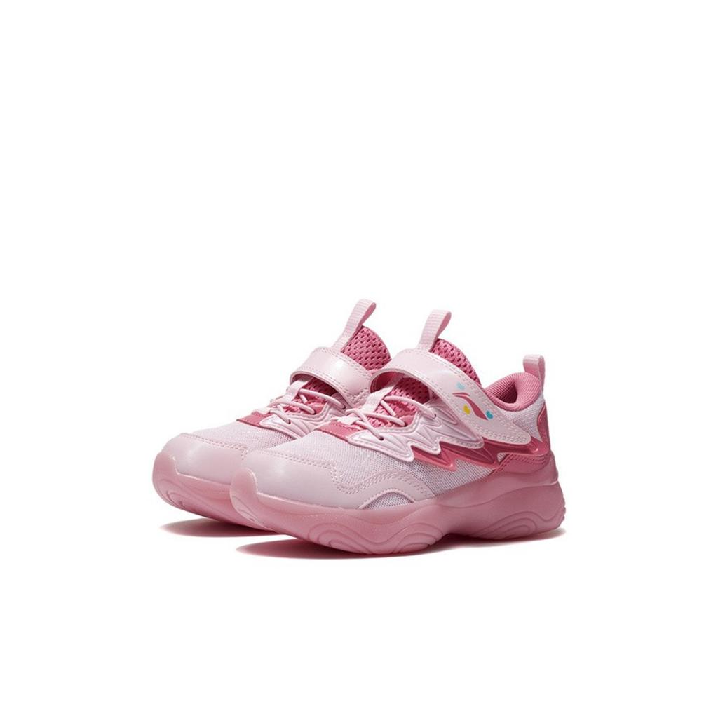 Li Ning Kids Comfortable Sports Non-Slip Shock Absorbing Wear-Resistant Low-Top Casual Shoes Kids Casual Shoes Pink YKNS012-4