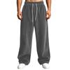 Herren Corduroy Freizeit Hose Hohe Taille Lockerer Schnitt Gerade Weiter Bein mit Taschen