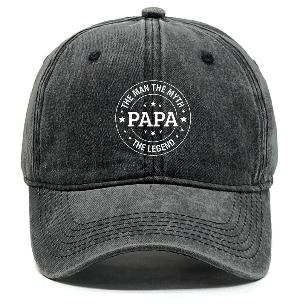 PAPA" Print Snapback Baseball Cap, Father's Day Sports Hat Fashion Cozy Distressed Fit Adjustable Baseball Cap