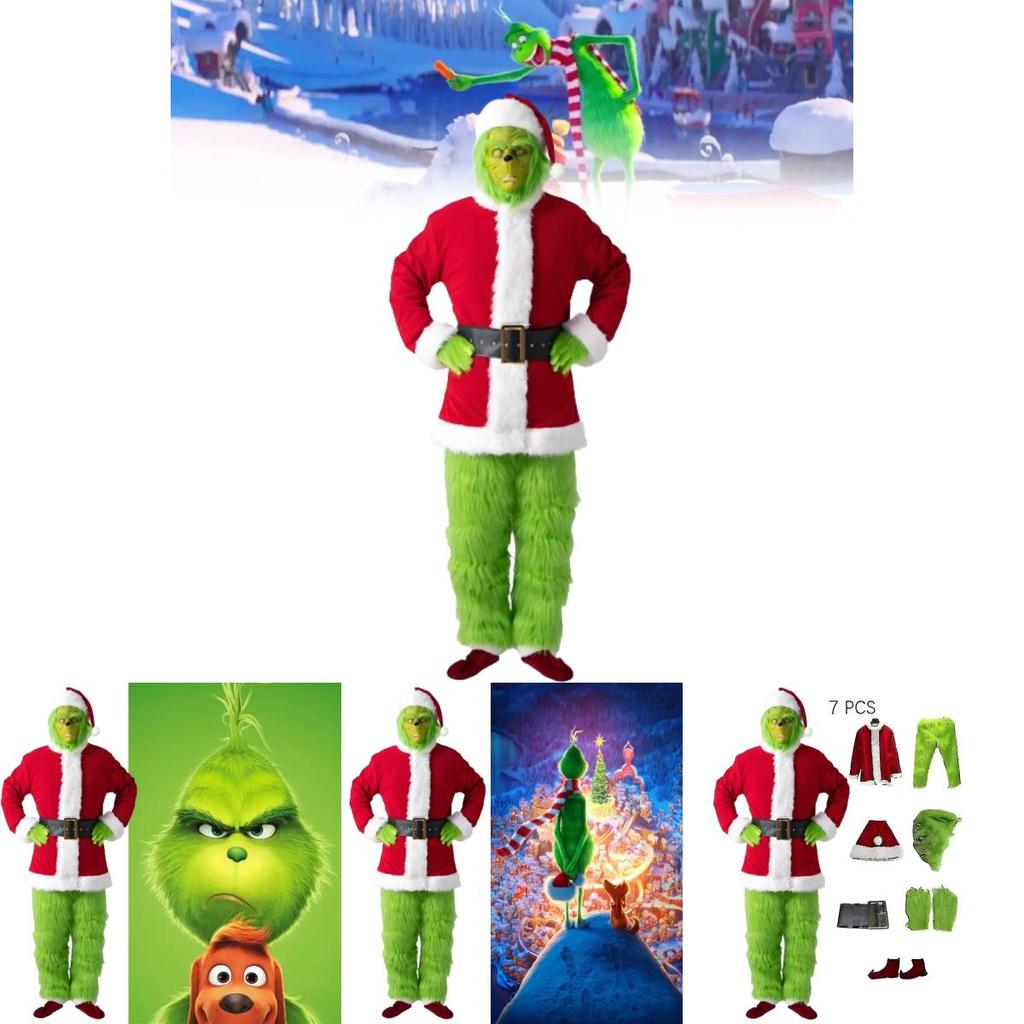 The Grinch Christmas Costume Cosplay Outfit For Adults Holiday Party