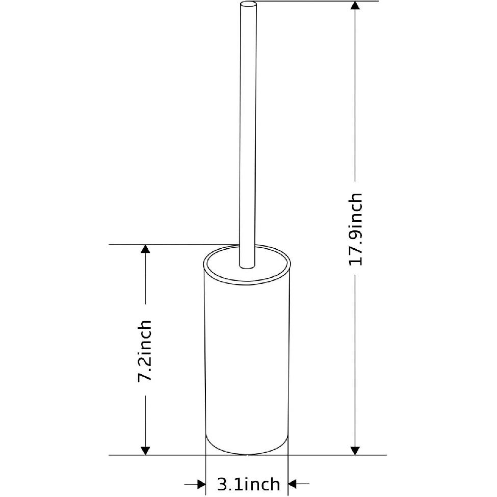 BGL Stainless Steel 304 Black Toilet Bowl Brush and Holder Set Cleaning Tool Holder with Toilet Brush