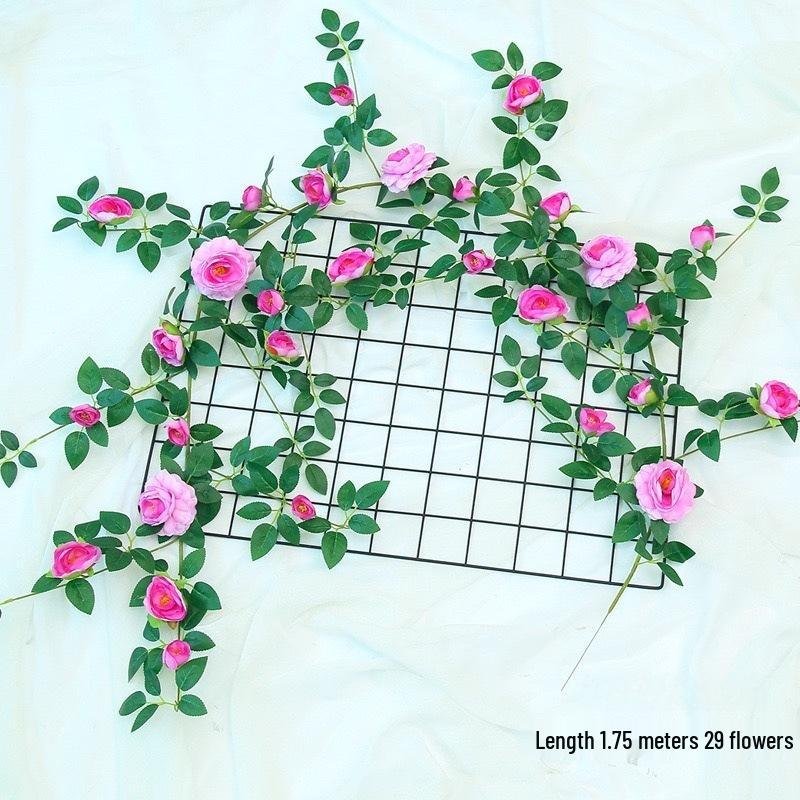 Artificial Rose Vine for Outdoor Decor - Hanging, Shading & Balcony Beautification