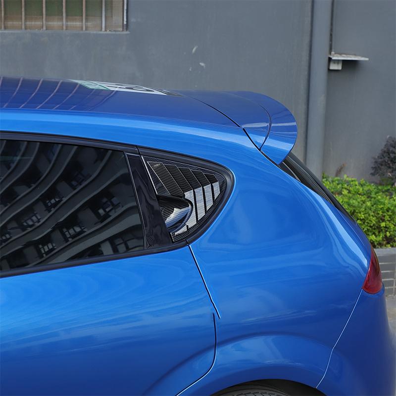 For Seat Leon 2008-2012 ABS Black Car Rear Triangular Blind Decorative Cover Car Accessories