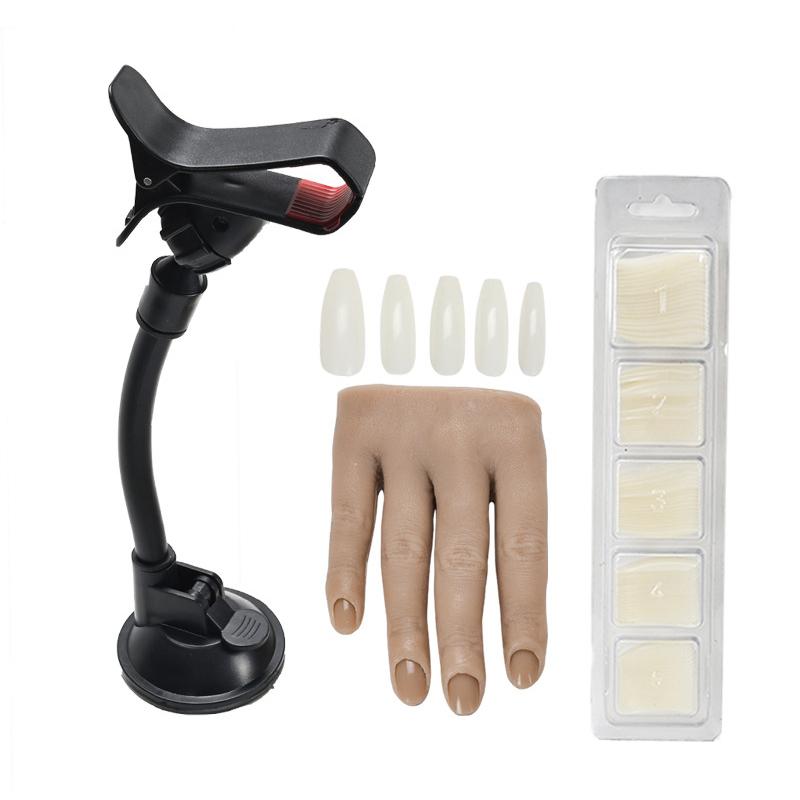 

Практика нейл-арта с протезом руки-скобки, имитация силиконовой модели руки