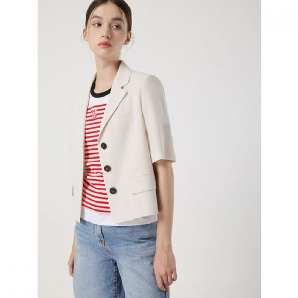 Cc Collect Half Sleeve 3 Button Crop Jacket C252msf142