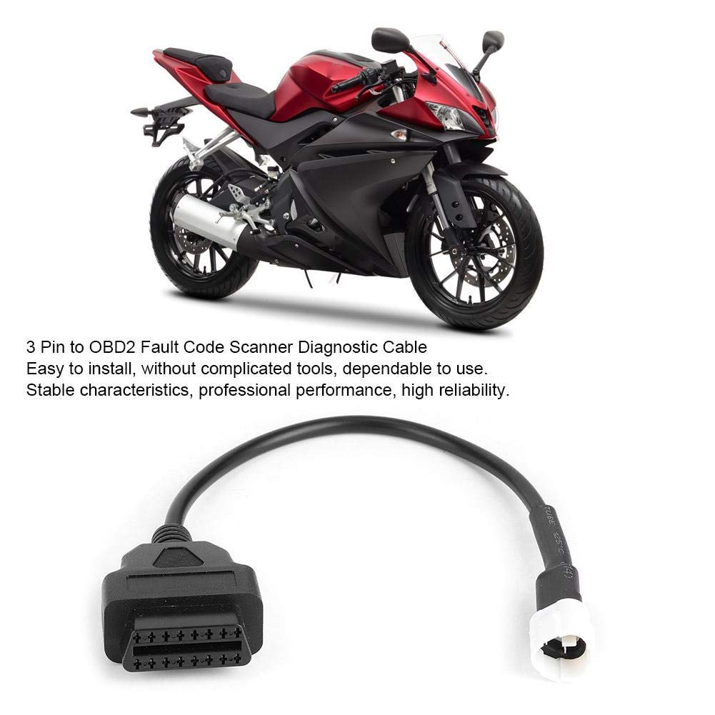 Cablu Diagnostic OBD2 Yamaha - Qiilu 3 Pini la OBD2 Scanner Coduri de Defect Motocicletă