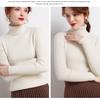 Damen Rollkragenpullover Herbst Winter Slim Fit Pullover Eng Stretch Strick Basishemd Langarm Einfacher Pullover Stricktop