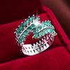 Exquisite Open Design Olive Branch Leaf Pinky Ring with Full Zircon, Versatile Everyday Jewelry