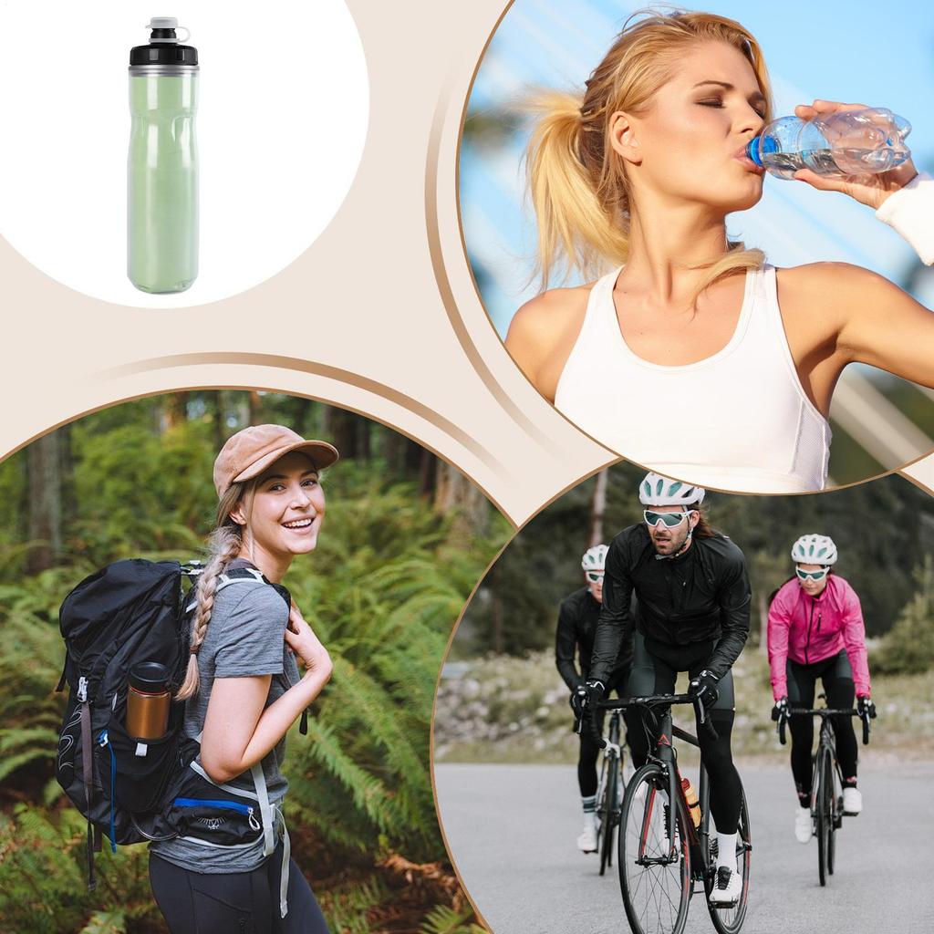 Gym Water Bottle 720ml Insulated Reusable Hydration Supplies Insulated Bike Water Bottle For Cycling Riding Running Gym Outdoor