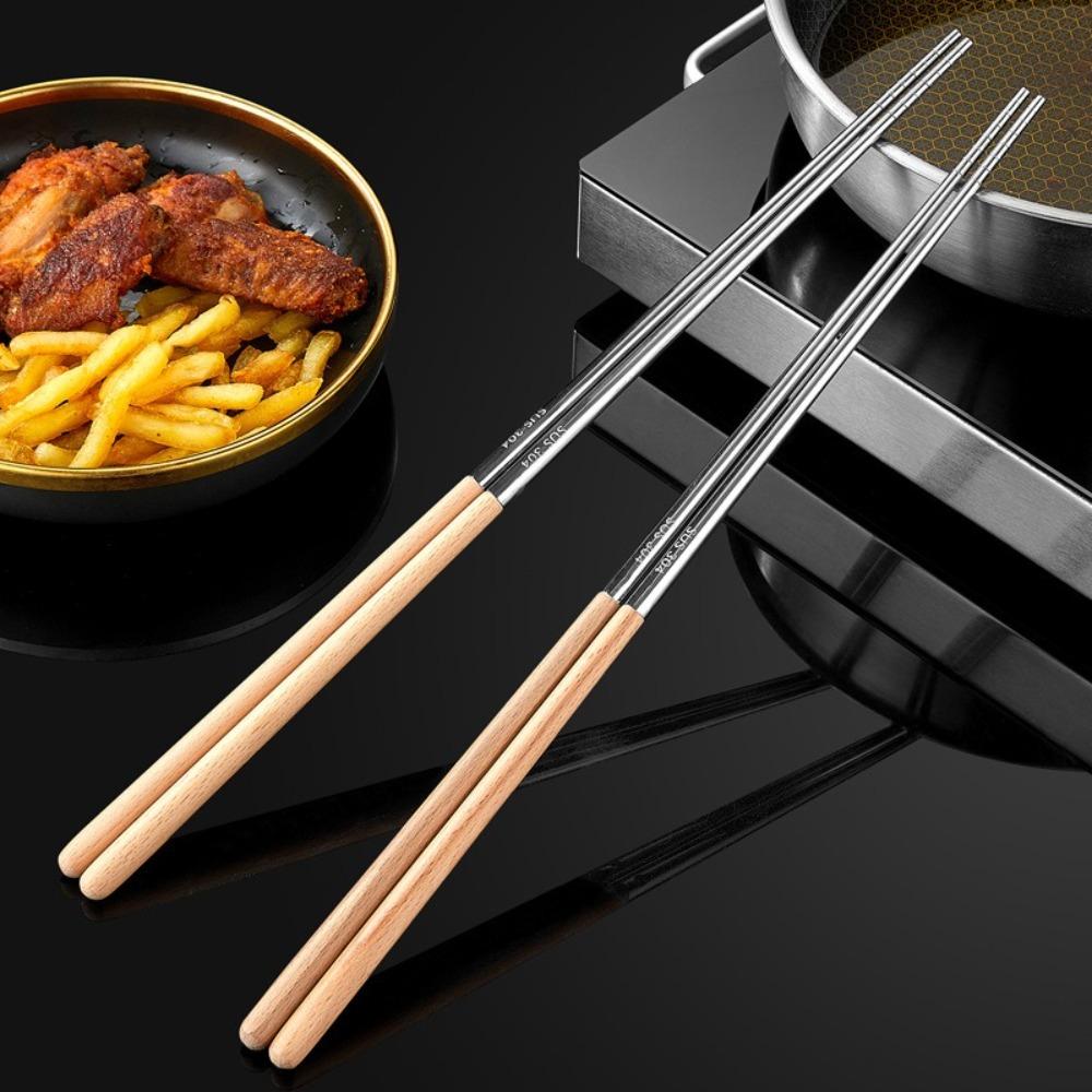 316 Stainless Steel Chinese Chopsticks Heat Resistant Metal Chopstick  Kitchen Tools