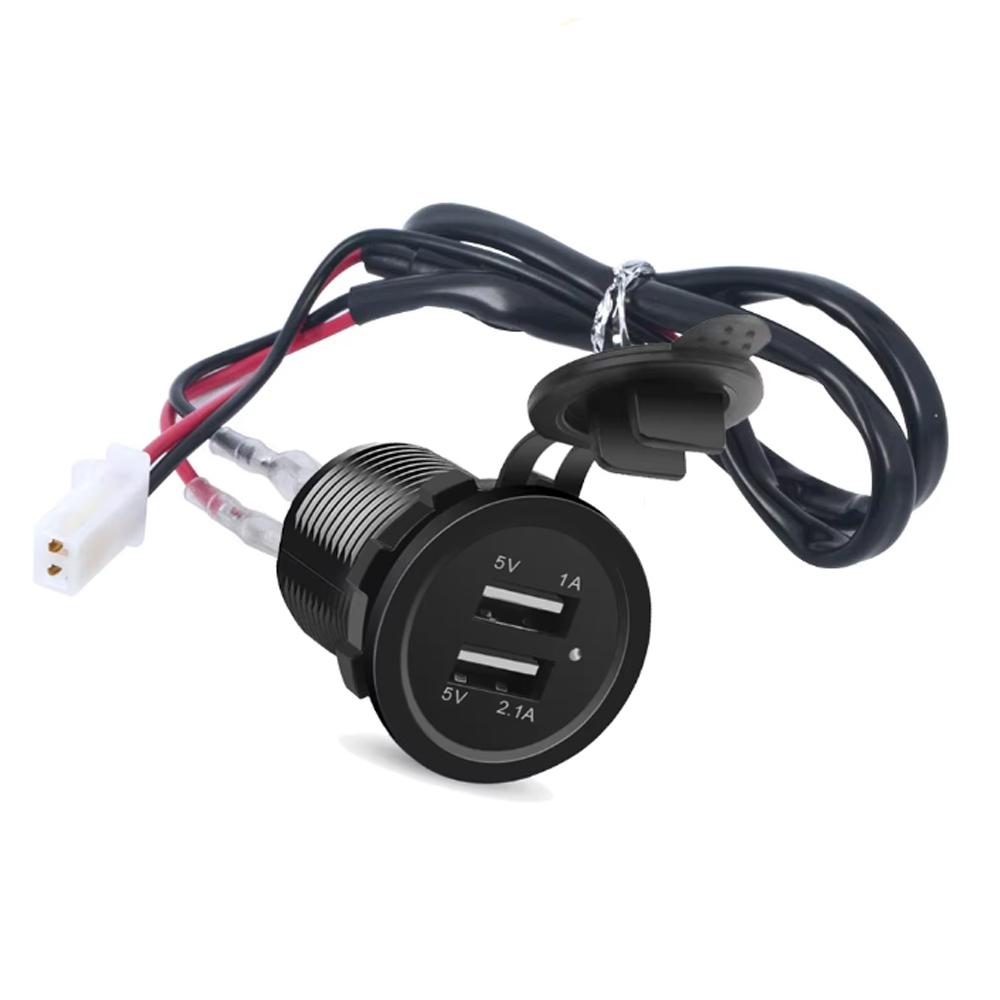 Dual USB Car Charger Socket Waterproof Car Power Outlet 3.1A USB Charger Power Adapter with Panel For Motorcycle Truck RV Boat