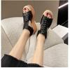 Women's Slope-heeled Thick-soled Large-size Sandals New Summer Fashion Waterproof Platform Side Zipper Hollow Sandals