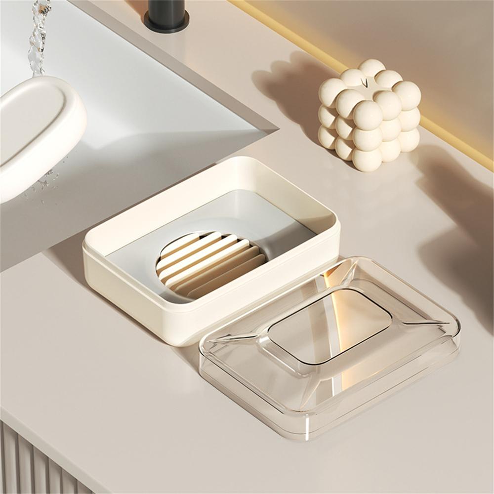 Bathroom Waterproof Soap Box Travel Portable Countertop Soap Box Creative Transparent Plastic Soap Storage Box With Lid Case