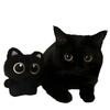 10cm Black Soft Plush Cat Doll Keyring Desktop Decorations Big Eye Cat Plush Pendant Couple Bag Charms Gift