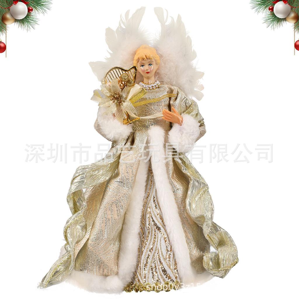 Christmas Santa Claus & Angel Figurine Set, Holiday Tabletop Decor for Hotel Lobby, Window Display, Entryway Ornament