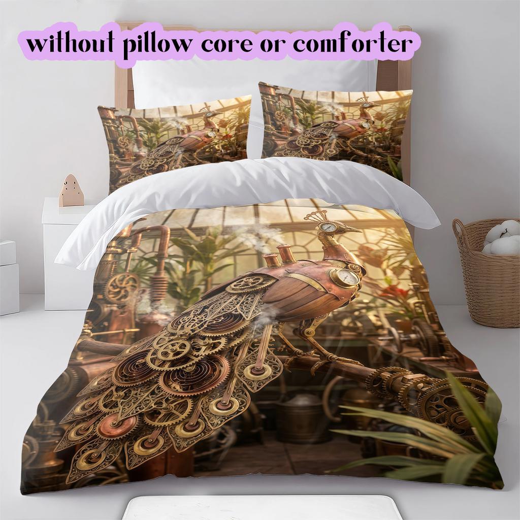 Medieval MachineryPattern Bedding Quilt Set Quilt Cover Pillowcase Home Decoration Birthday Gift (1 * duvet cover + 2 * pillowcase, without core)