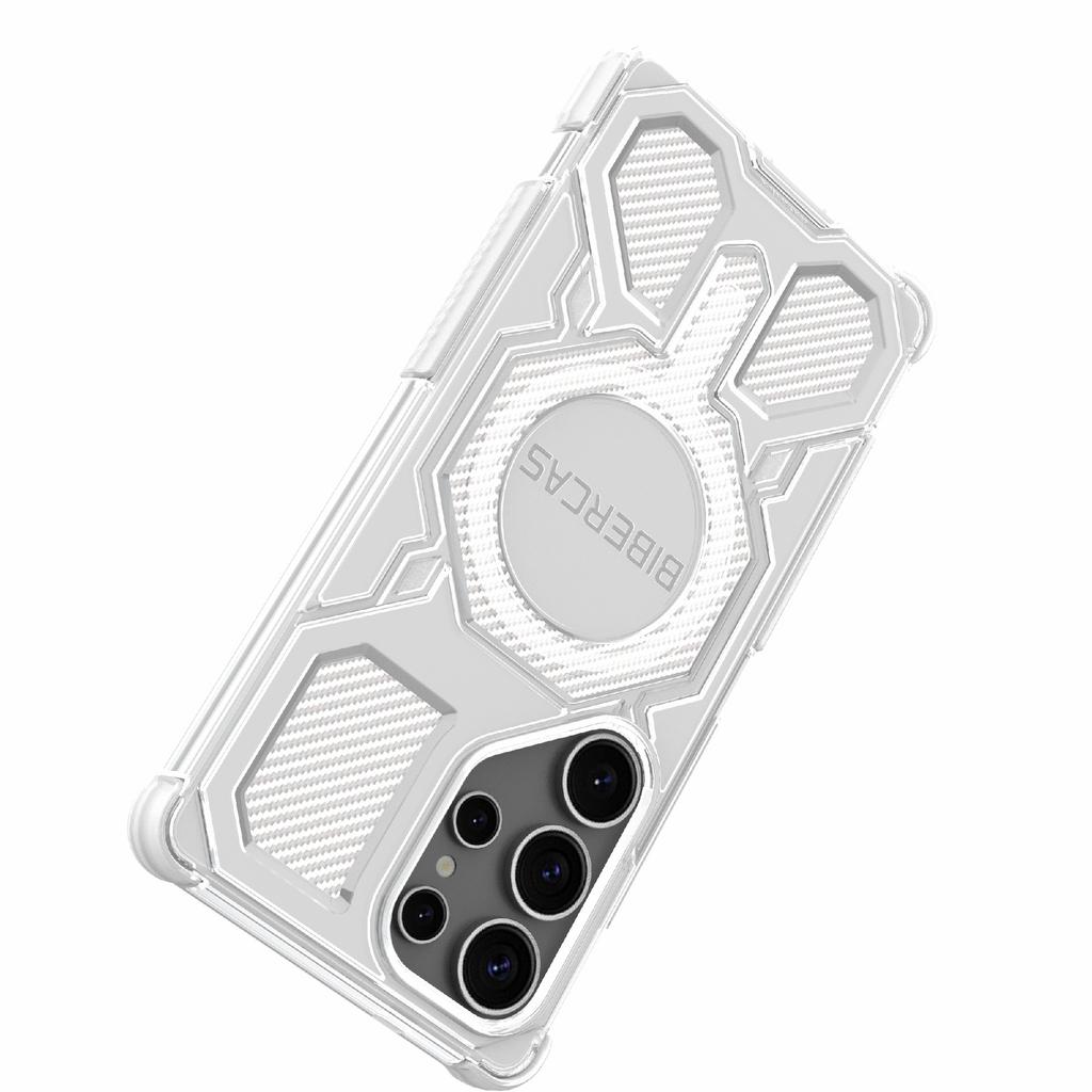 BIBERCAS J-16 Transparent Series For Samsung Galaxy S25 Ultra Case Compatible with MagSafe TPU+PC Phone Cover