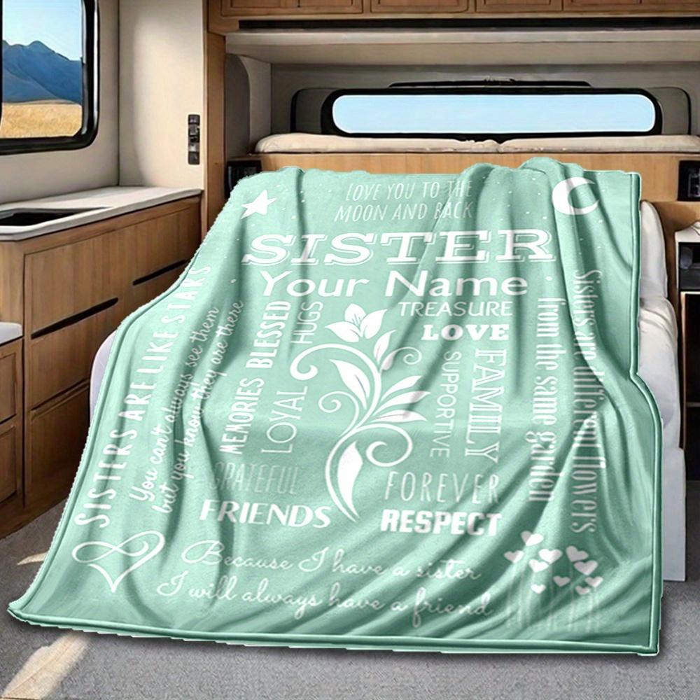 Sister Love Blanket Personalized Name Soft Comfortable Stylish Blanket Car Blanket Perfect For Travel Camping Outdoor Home Suitable For All Seasons