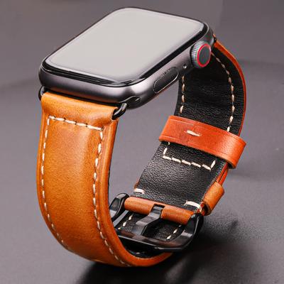 Uhrenarmband aus echtem Leder mit Ölwachs für Apple Watch Band 38 mm 40 mm 41 mm 42 mm 44 mm 45 mm Rindsleder Vintage Strap 7 6 5 4 3 Se Iwatch