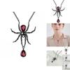 Gothic Style Black Spider Pendant Necklace For Women Fashionable Statement Jewelry