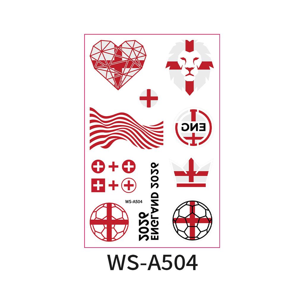 World Cup Argentina Belgium Fans Flag Face Sticker Waterproof Competition Game Tattoo Sticker