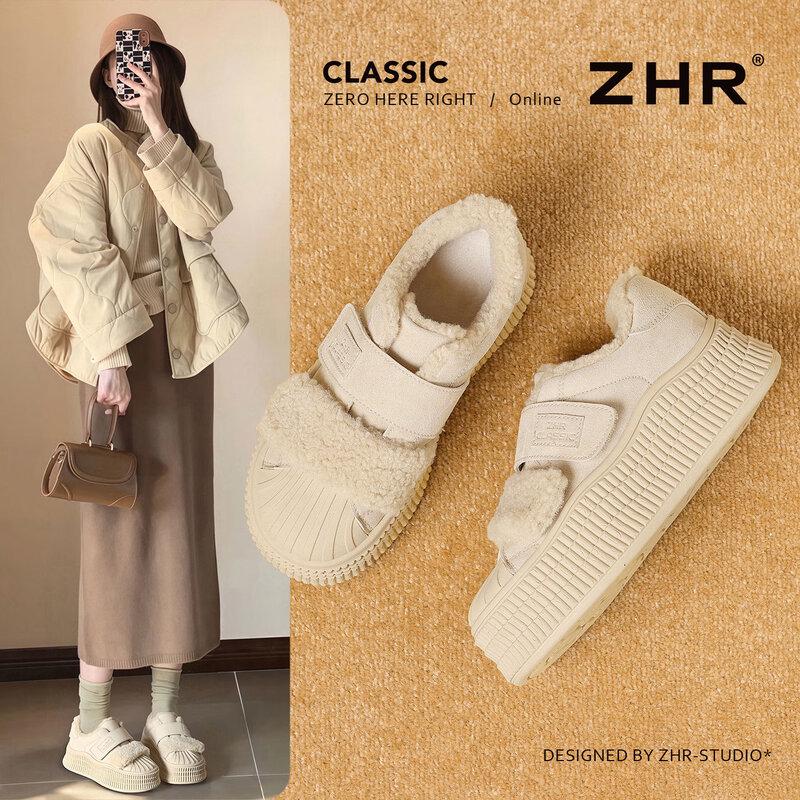 ZHR Women s Shell-Toe Plush Lined Platform Winter Boots 39
