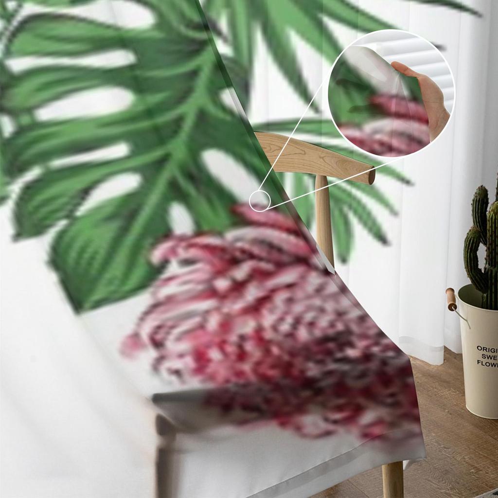 Akvarel Květiny Růže Šifon Průsvitné Závěsy Do obývacího pokoje Ložnice Dekorace Okno Tyl Záclony Závěsy